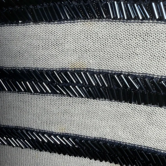 Ipekyol Women's Navy and White Striped Linen Blend Top With Metallic Detail - Picture 3 of 4